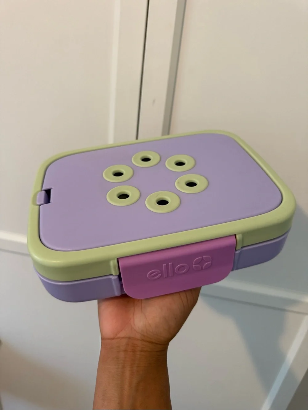 Kids Purple & Sage lunch Box - Leak-Resistant Snack Container